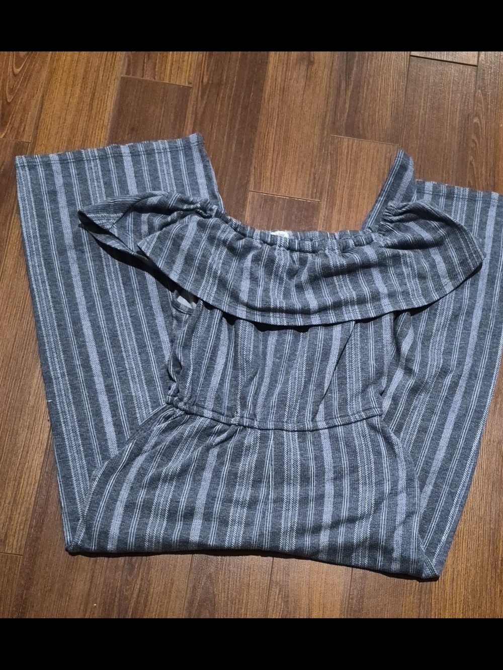 Girls'  Striped Off-Shoulder Jumpsuit